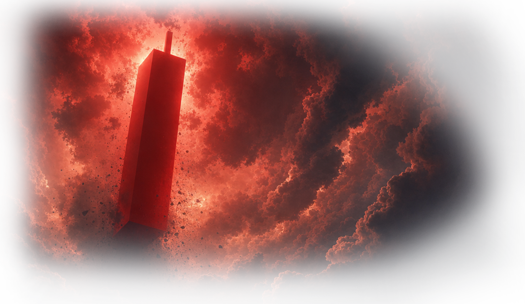 A burning red candle